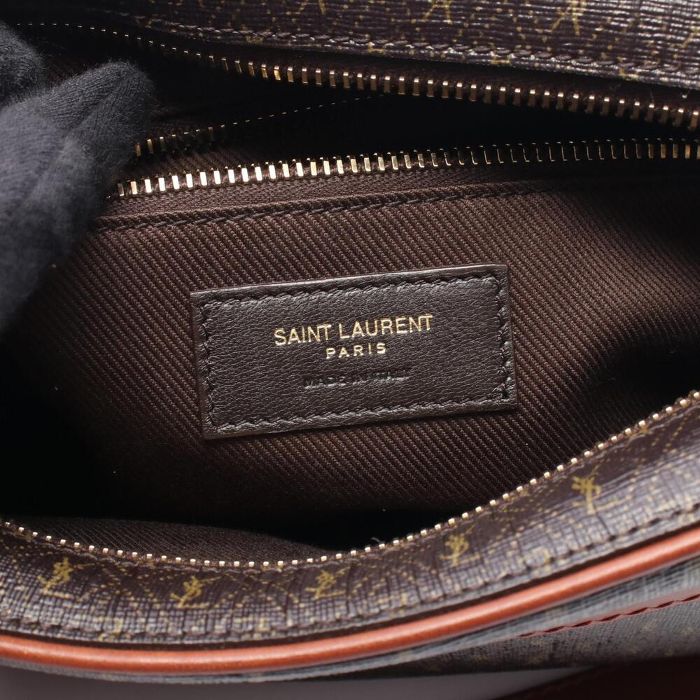 Saint Laurent Monogram Camera Bag Shoulder Canvas Leather Brown - Picture 4 of 7